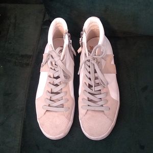 Sam Edelman, size 7, white with tan, high top sneakers